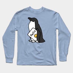 Cute Penguin Says Hello Long Sleeve T-Shirt